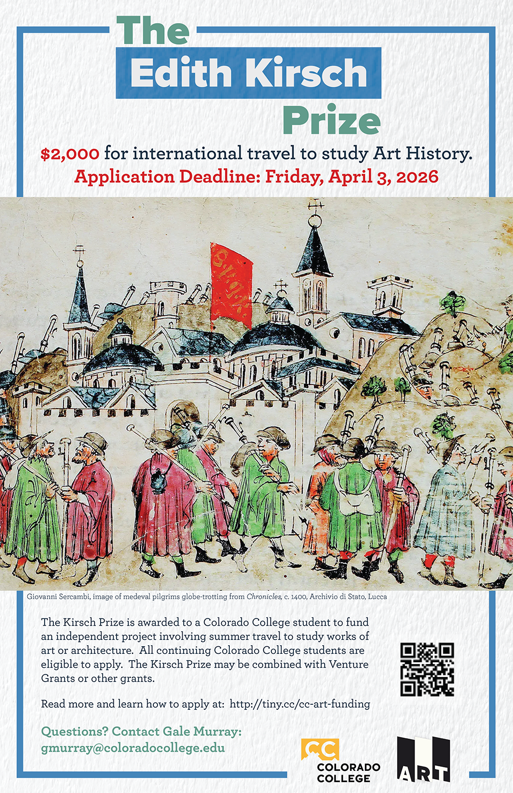 Poster for Edith Kirsch Prize with deadline April 3