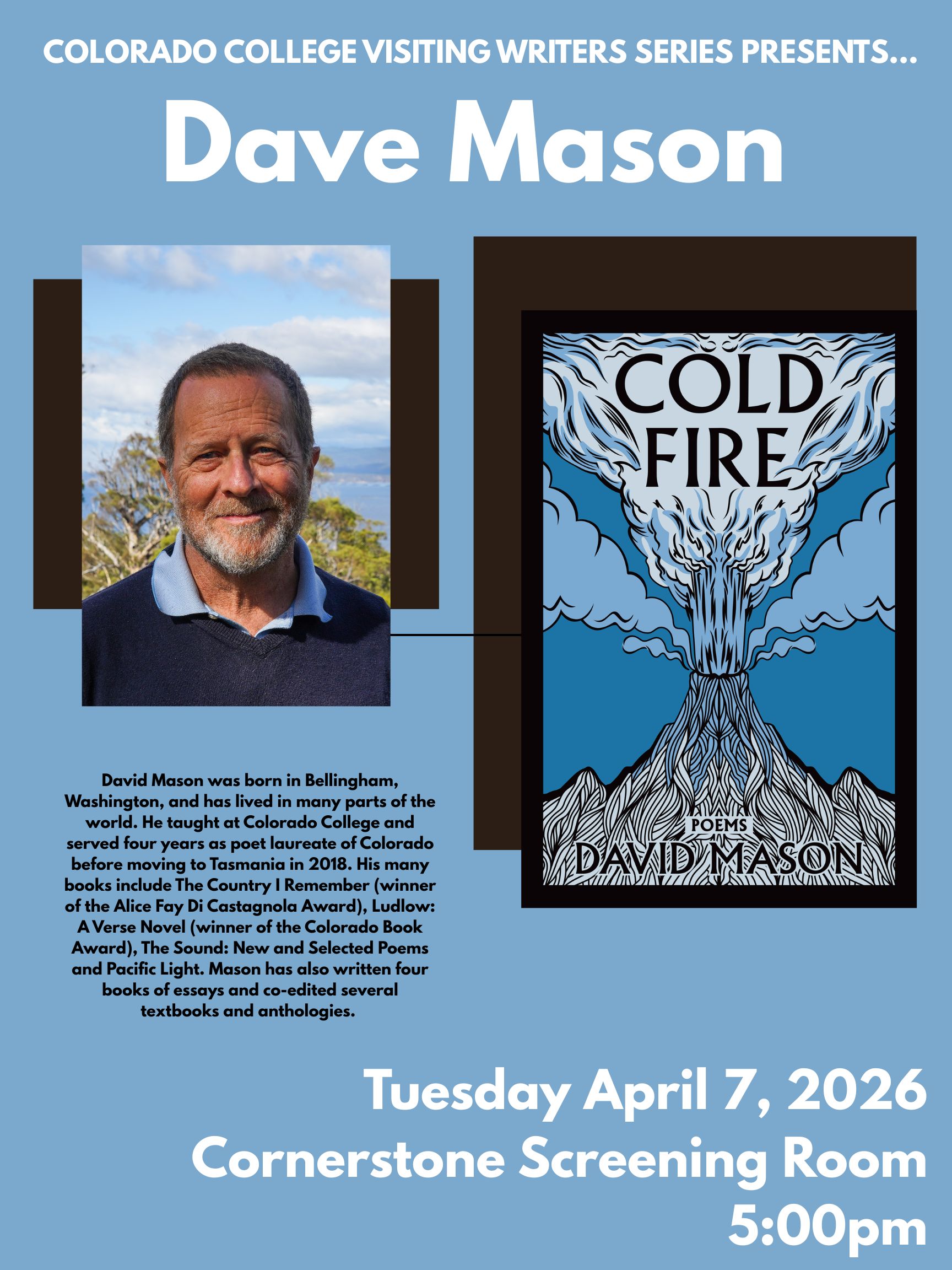 A picture of Dave Mason and the cover of his book. 
