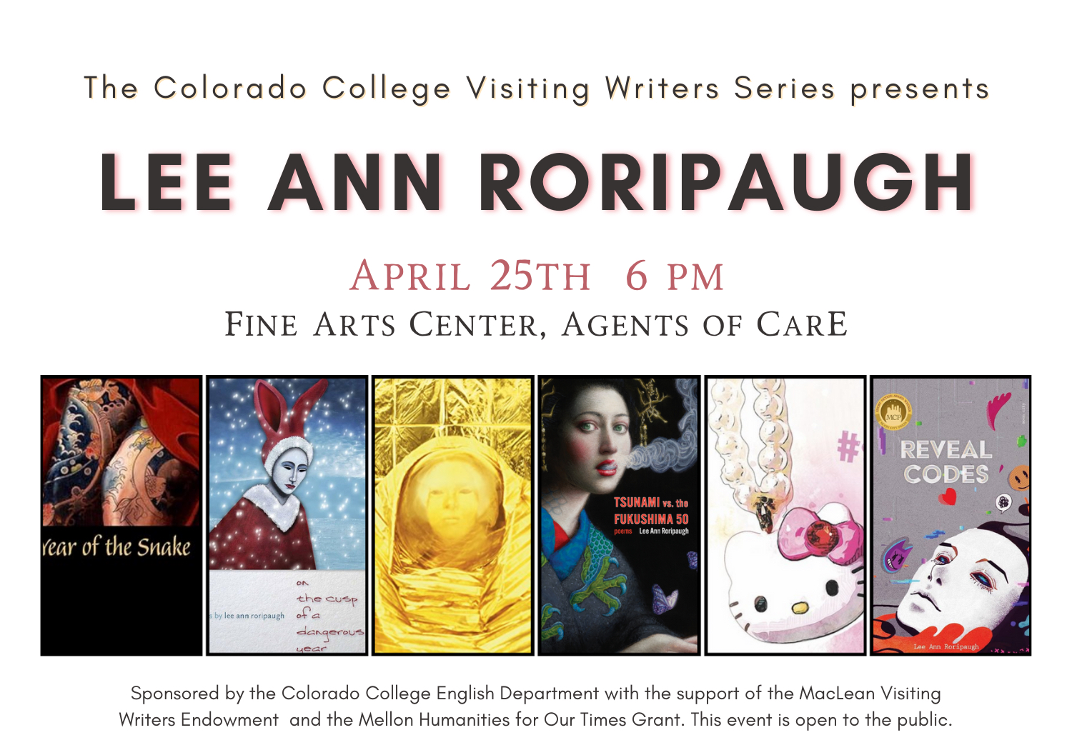Invitation to join VWS event with Lee Ann Roripaugh
