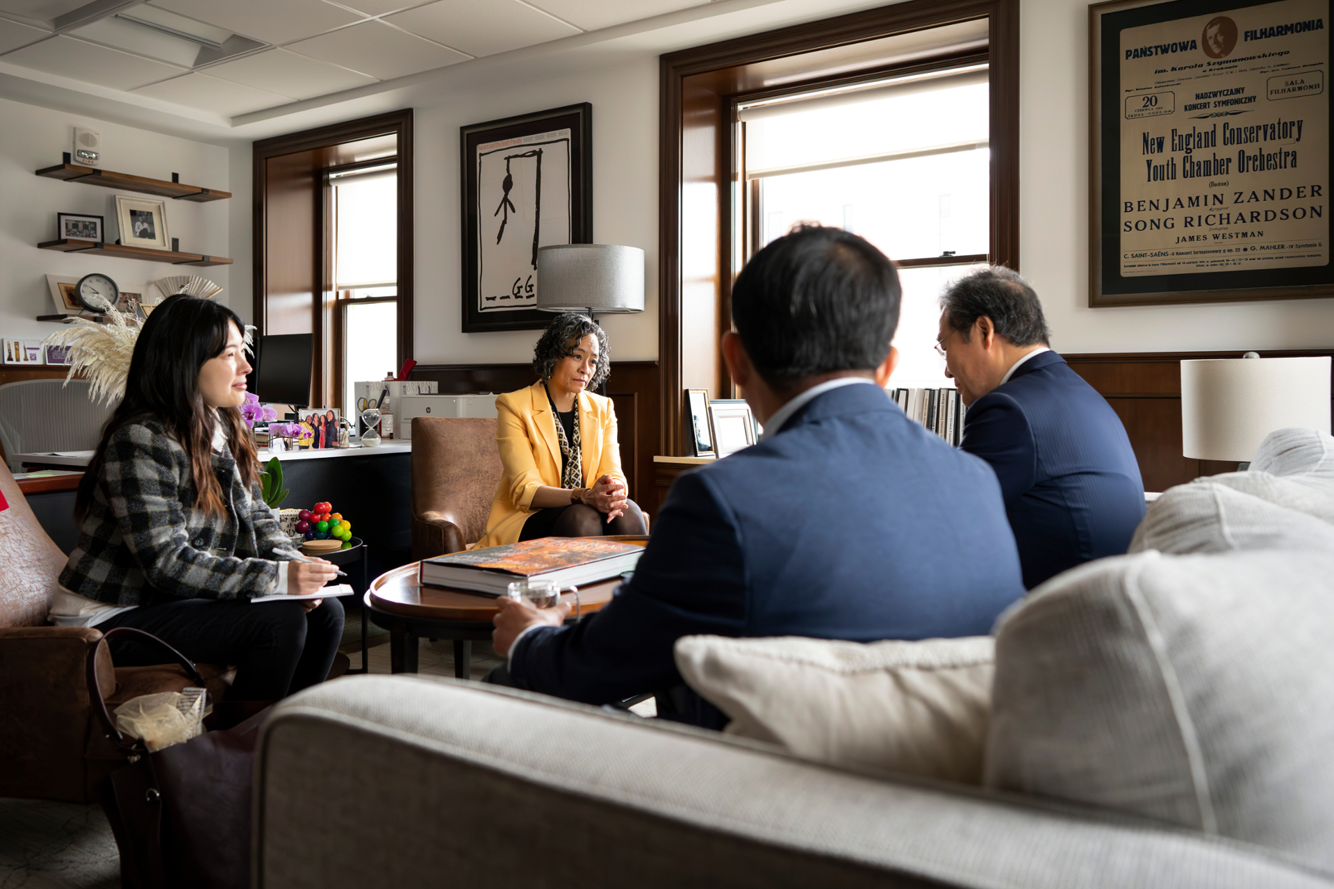  Jiun Bang, Assistant Professor of Political Science, Song Richardson, President of Colorado College, Nakyon Lee, Former Prime Minister of South Korea, Jeungbo Shim, Associate Professor Business School at CU Denver  <span class="cc-gallery-credit"></span>