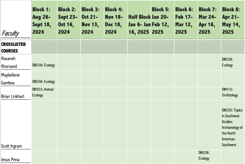 Second part of SWS course grid