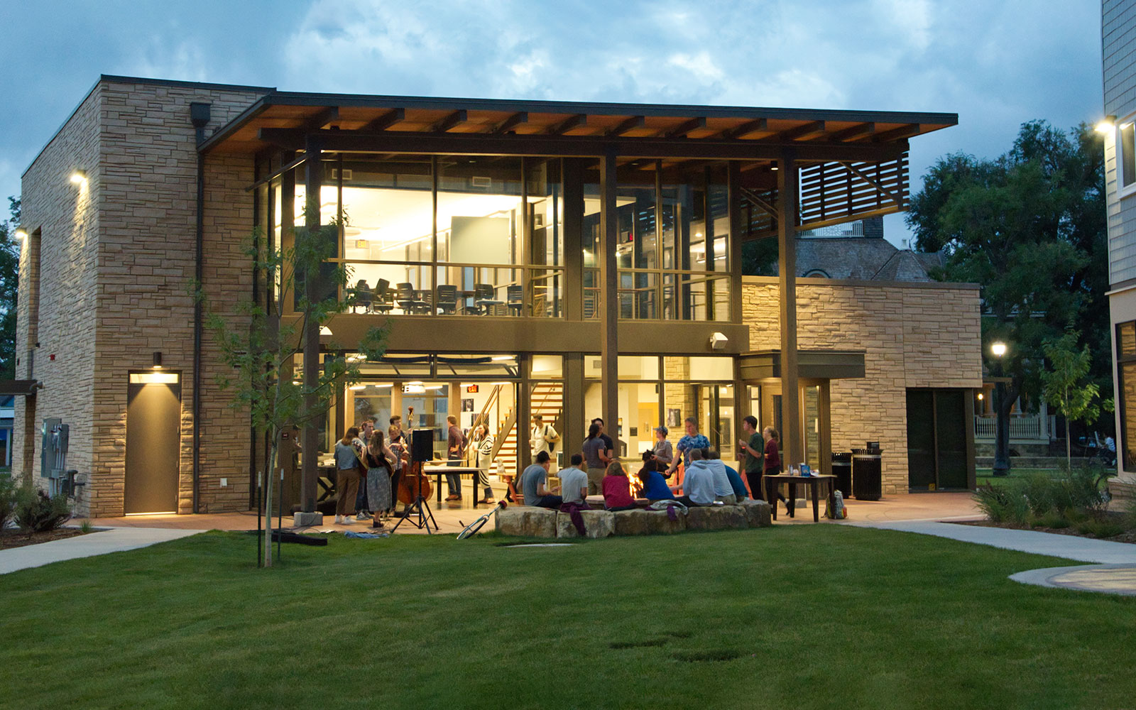 Students outside at East Campus