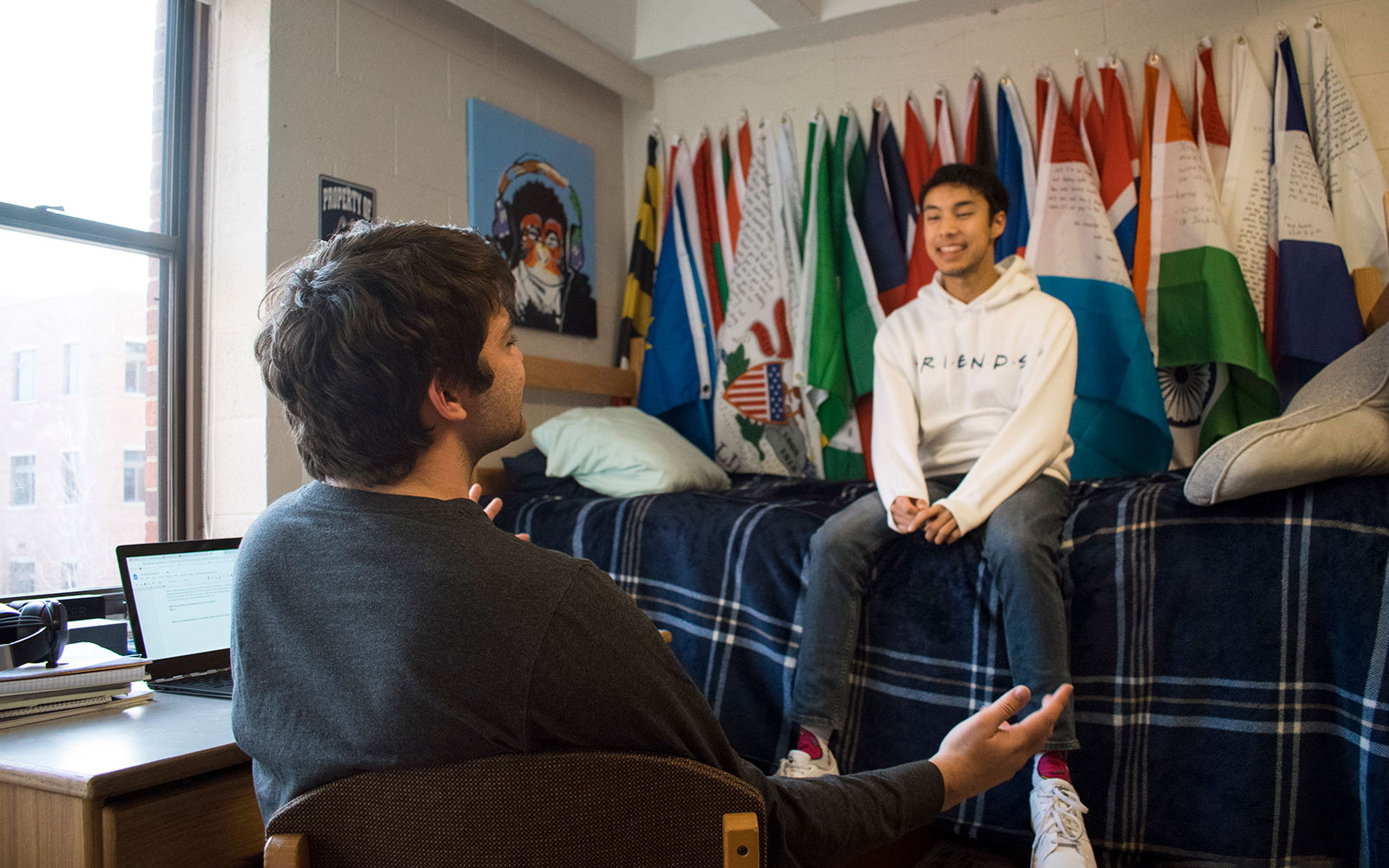 Students in dorm room