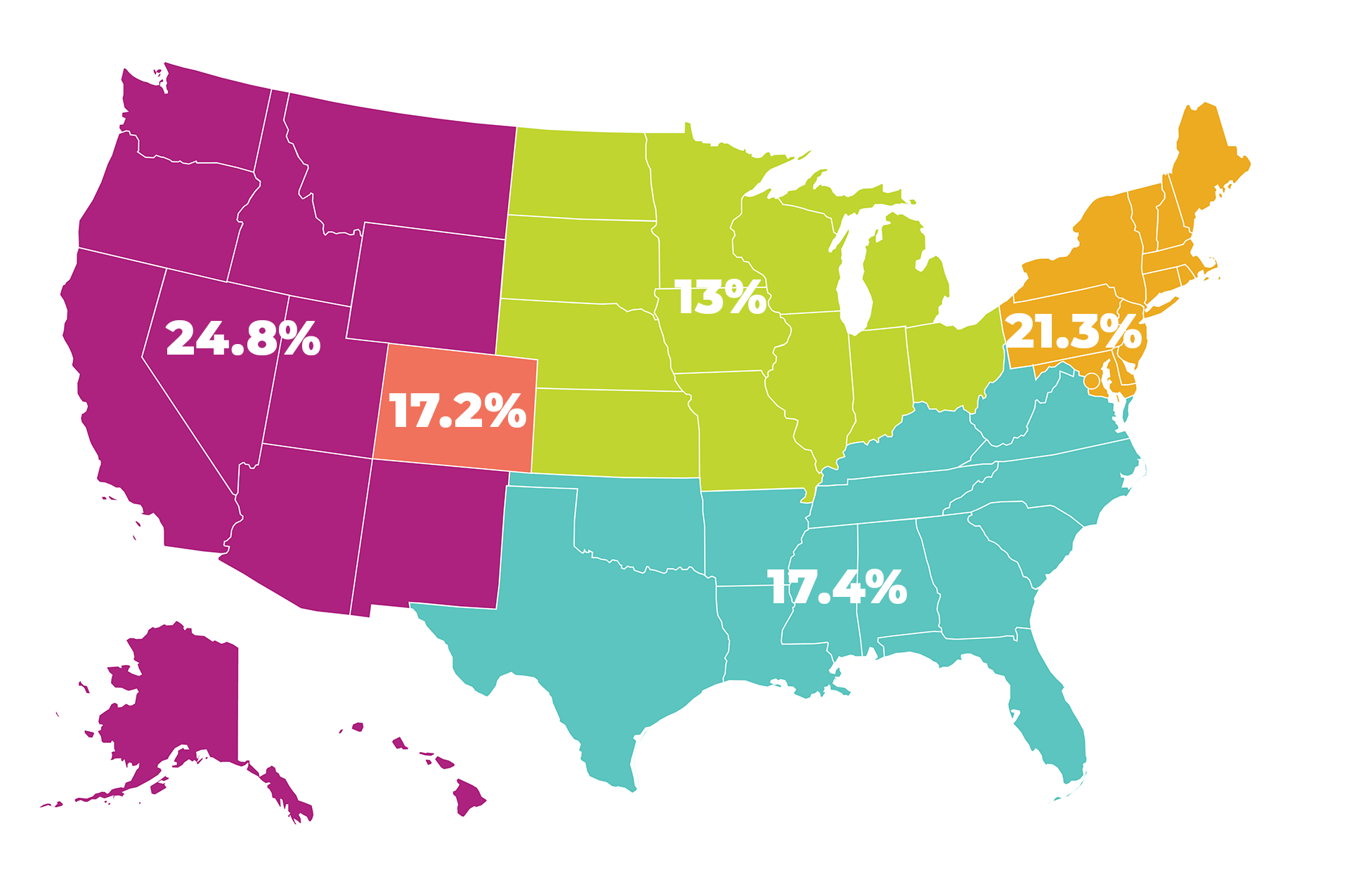 Home states and countries for Colorado College Class of 2029