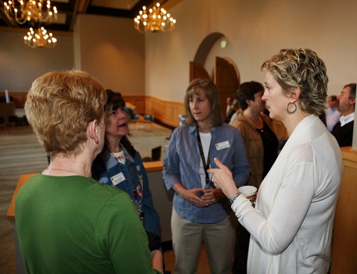 Discussing with President Jill Tiefenthaler