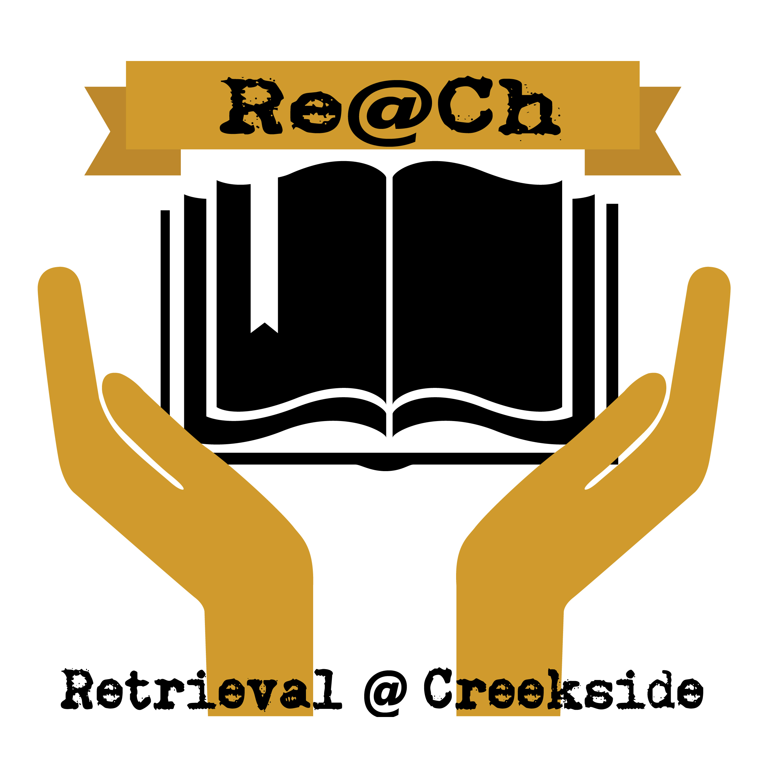 Logo for the book retrieval service, showing two hands holding an open book