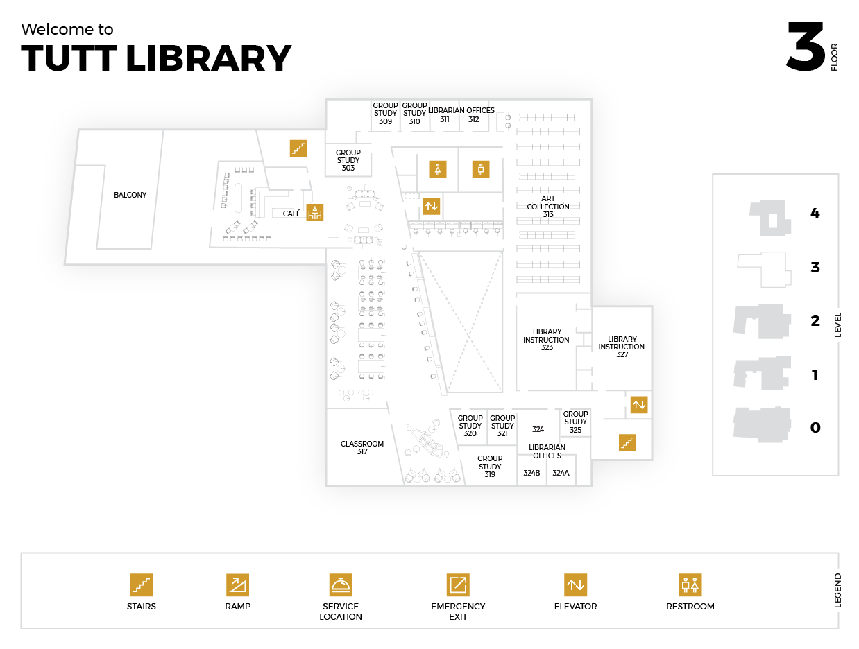 Diagram of the Third Floor of the Tutt Library Building
