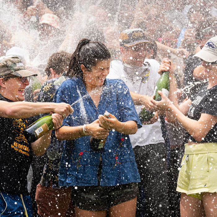 Seniors Celebrate with Champagne Showers