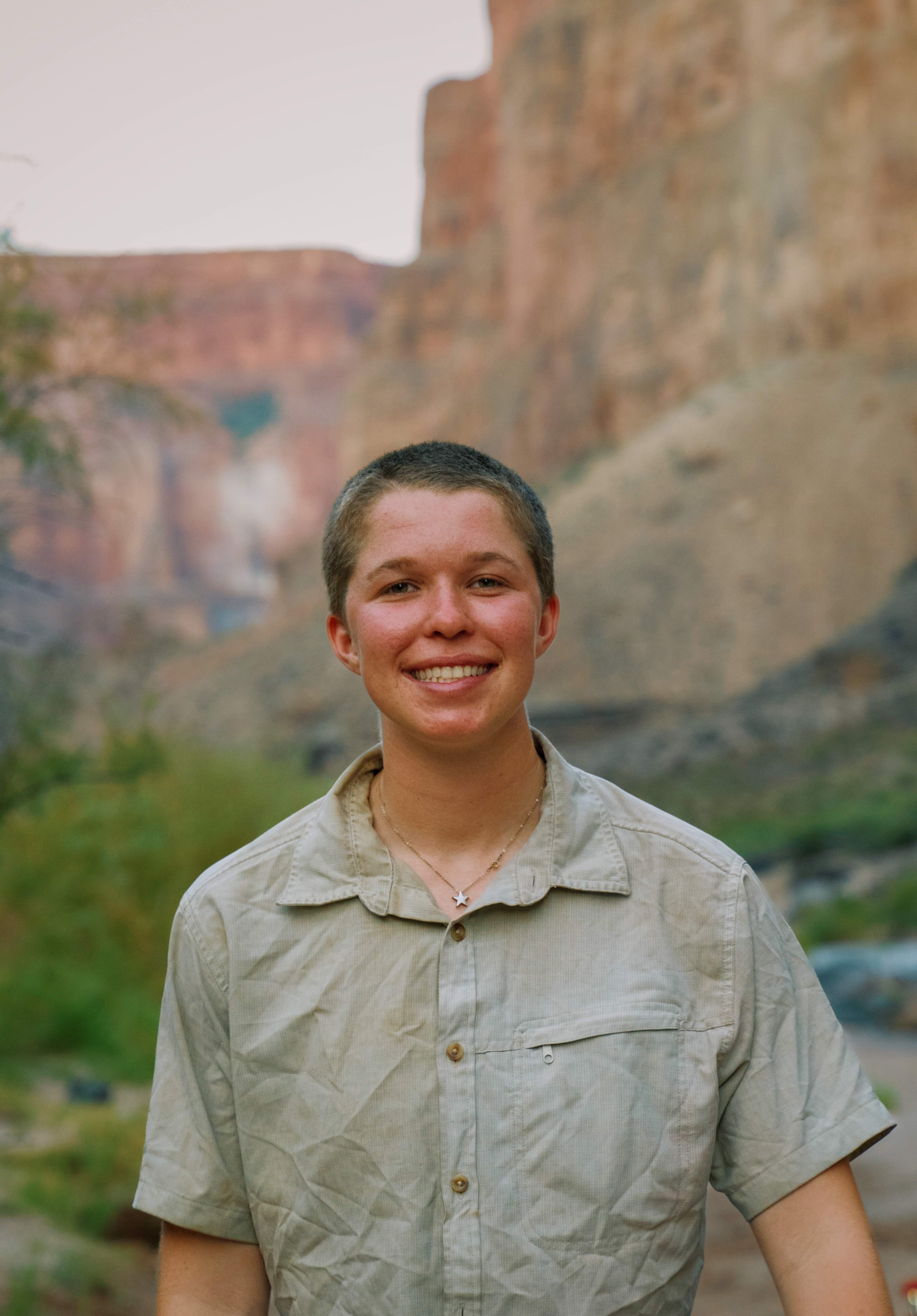 Southwest Studies major and Environmental Studies minor graduate Evelyn Baher-Murphy ’25 says their classes at CC both inspired and prepared them to pursue their six-part podcast, Lifeblood: Glen Canyon, Lake Powell, and the Future of the Colorado River. Baher-Murphy is pictured in the Grand Canyon below Lava Falls in July 2025. Photo provided by Baher-Murphy.