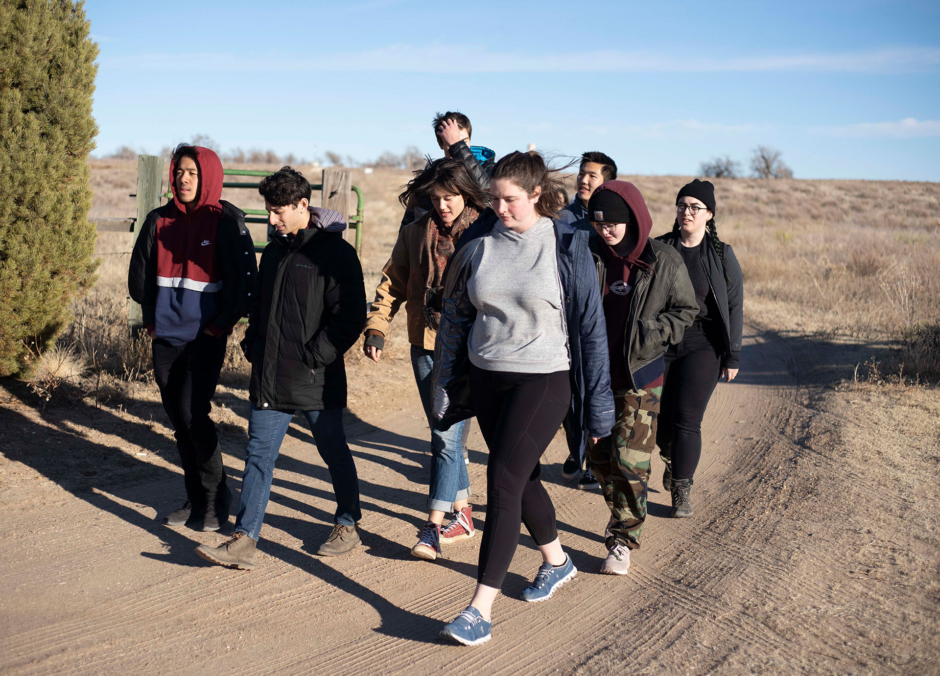 Asian American Studies students visited the Amache Internment Camp and walked the grounds.  Photo by Jennifer Coombes.