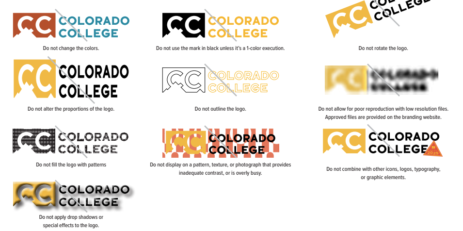 Incorrect logo usage examples