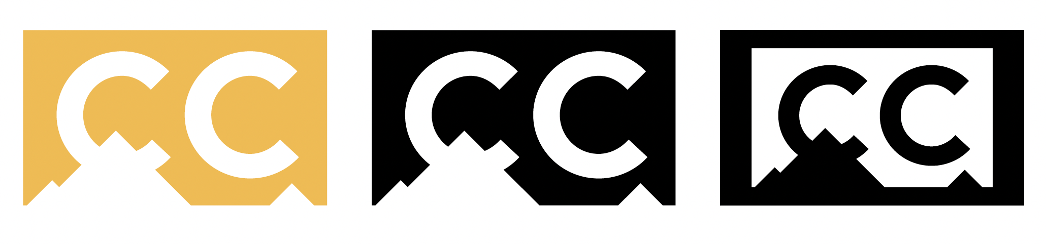 The CC mark in 3 color variations