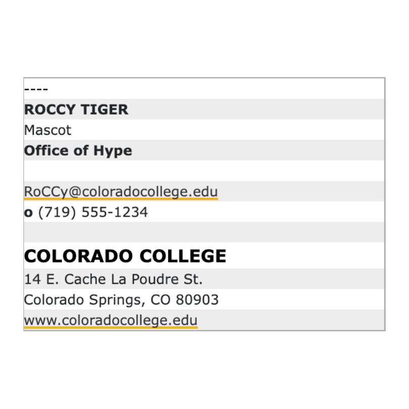 Photo of RoCCy Tiger's email signature generator