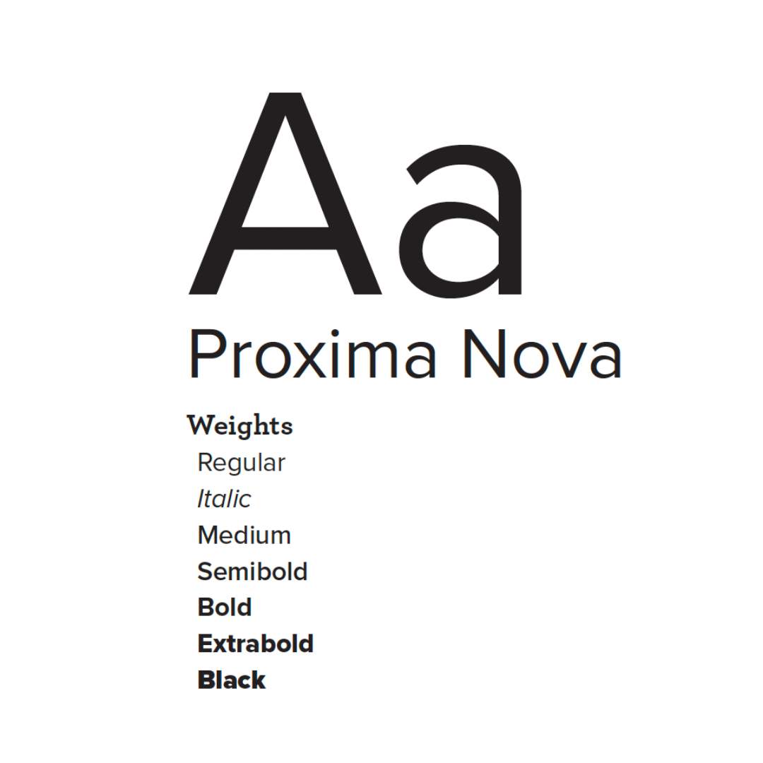 Example of Proxima Nova type and it's weights