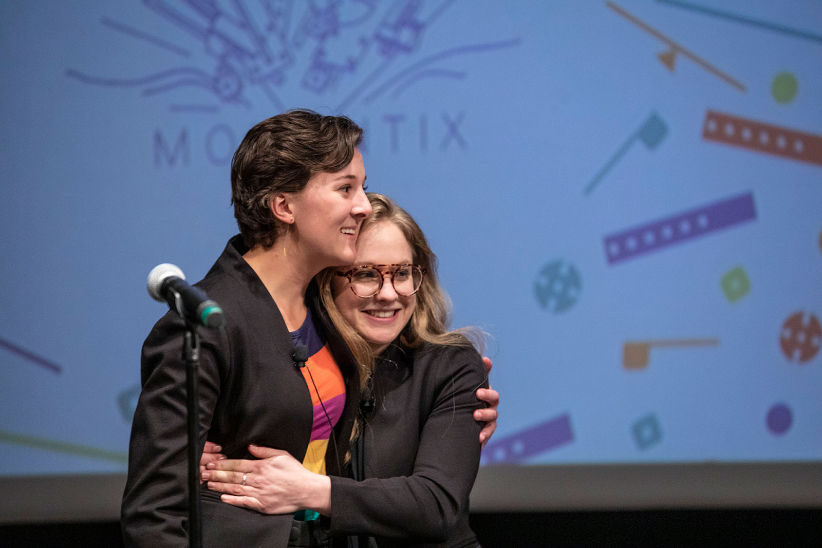 Pictured: Alana Aamodt '18 and Anna Gilbertson '19 Four teams competed in the final round of the Big Idea, a startup competition hosted by Innovation @ CC on Feb. 7m 2019 in Celeste Theater. The competing teams were SaFire, Advanced Water Sensing, Momentix and Infinite Chemistry. The teams competed for $25,000. First place went to Momentix while Advanced Water Sensing took second place. <span class="cc-gallery-credit"></span>