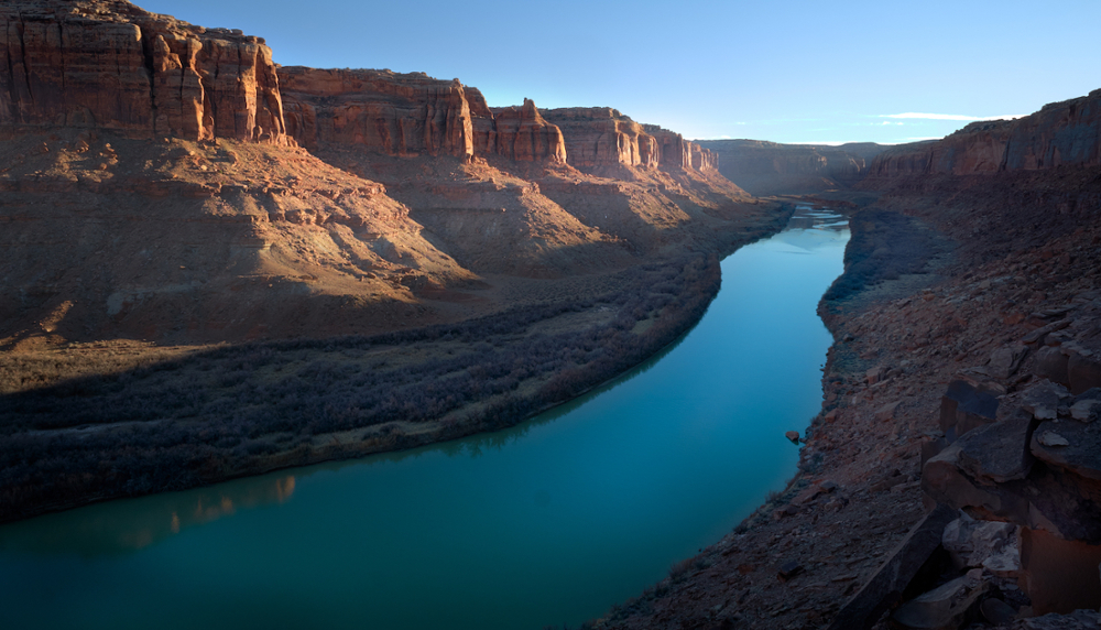 This is an image of the Green River, near Bowknot Bend, a spot where the river doubles back on itself after a nine-mile turn. With its headwaters in the Wind River Mountains of Wyoming, the Green River runs for 730 miles before joining the Colorado River. These rivers are incredibly important to the West, with nearly 40 million people depending on their water for agricultural, industrial, and domestic needs. Populations along these rivers are in favor of protecting these resources and see water conservation, reducing pollution, and reimagining development as important strategies for doing so. These kinds of efforts require more resources being available to take care of our public lands, which is seen as equally important. <span class="cc-gallery-credit">[Matthew Harris - 1/55s, f/11, ISO 200, 14mm • Energy and Water]</span>