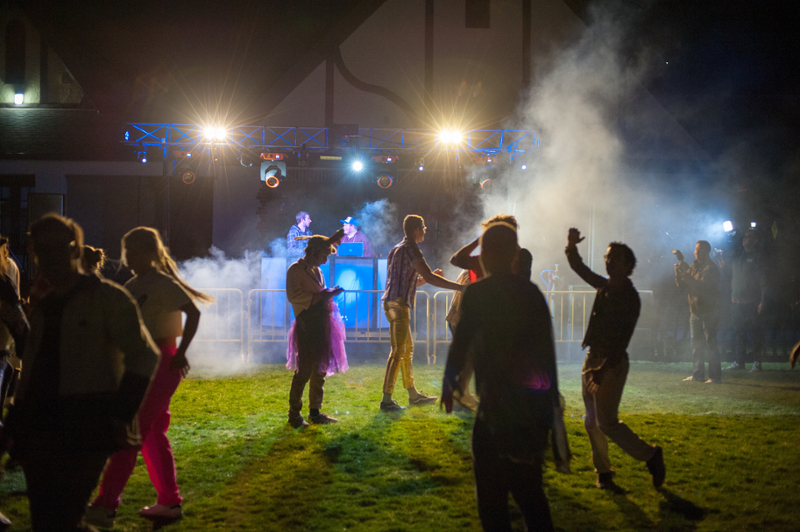 Students dancing on the quad